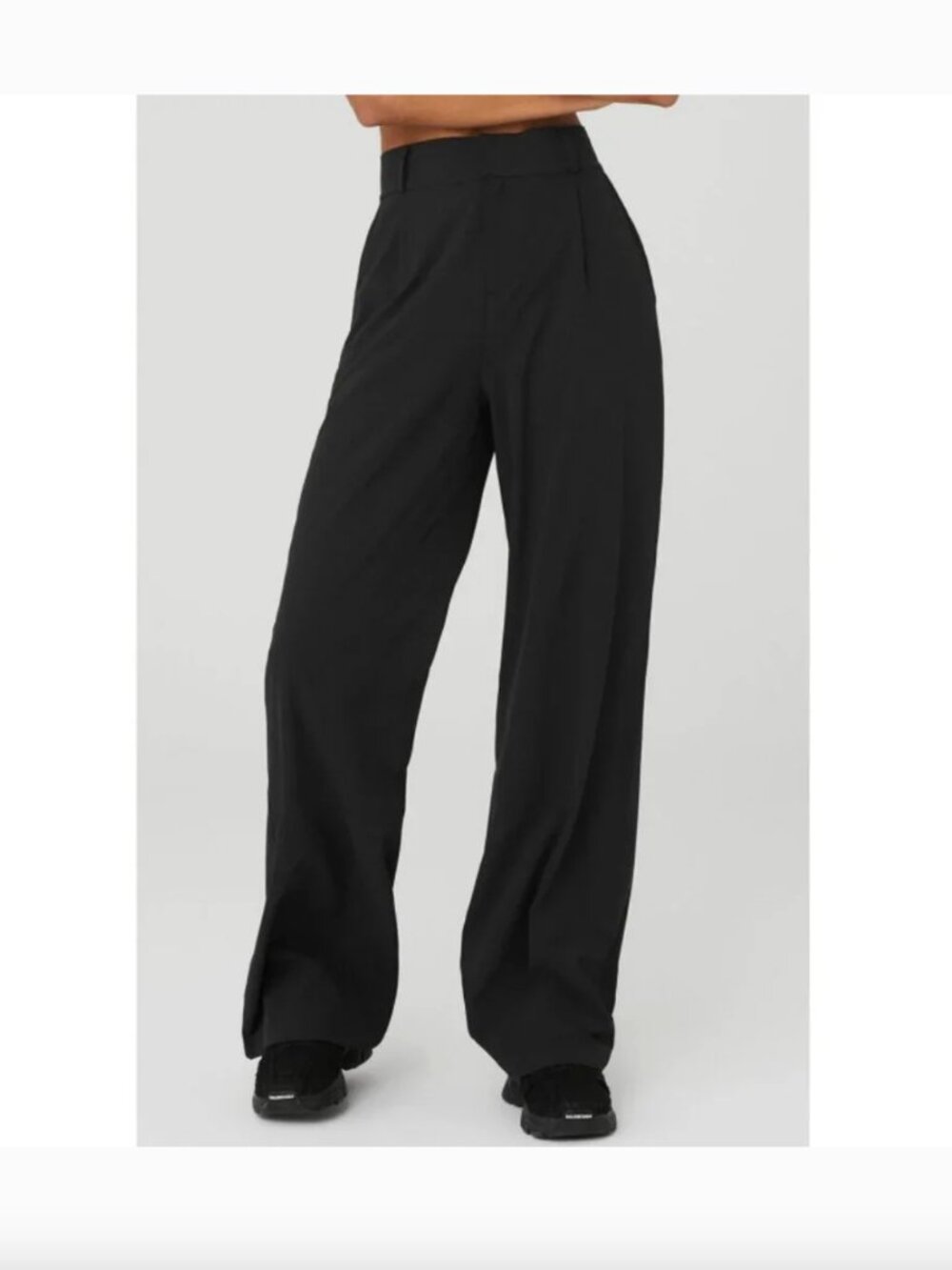 Alo High-Waist Dreamscape Trousers Black Wide Leg Hi-Rise Waisted Palazzo Pants